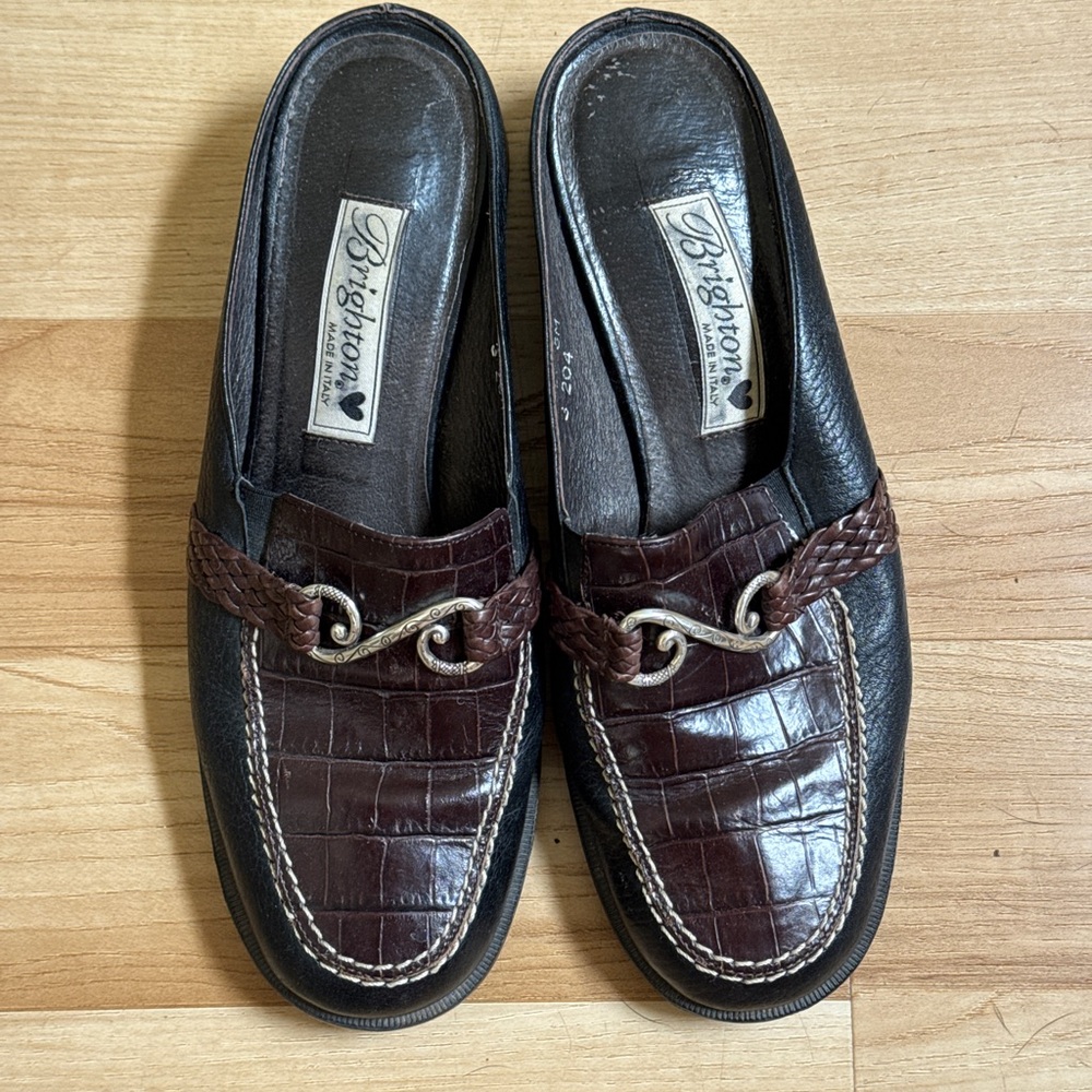 Women’s Brighton Vintage Black and Brown Loafers - Picture 2 of 5